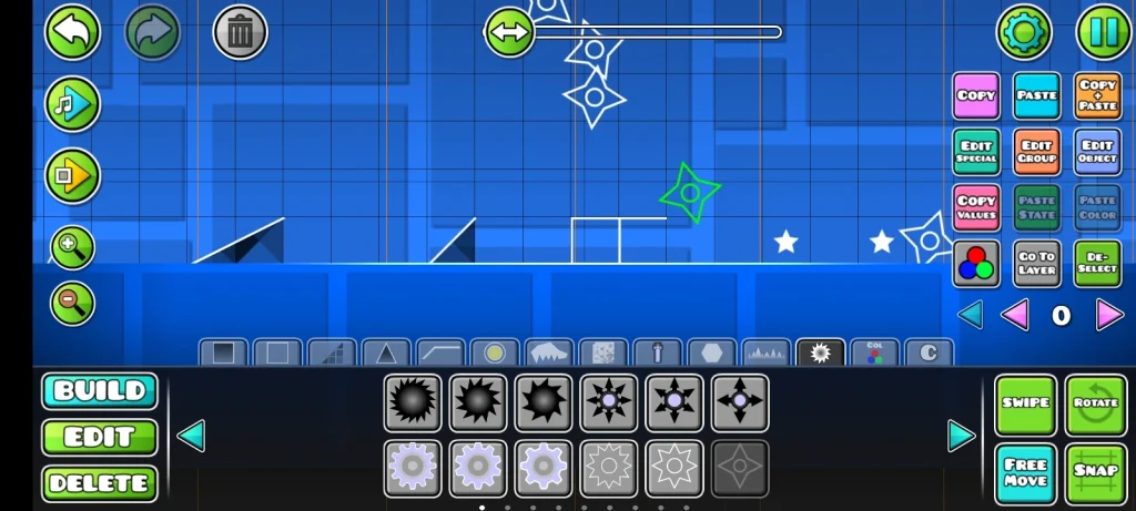 Customizable Geometry Dash level preview