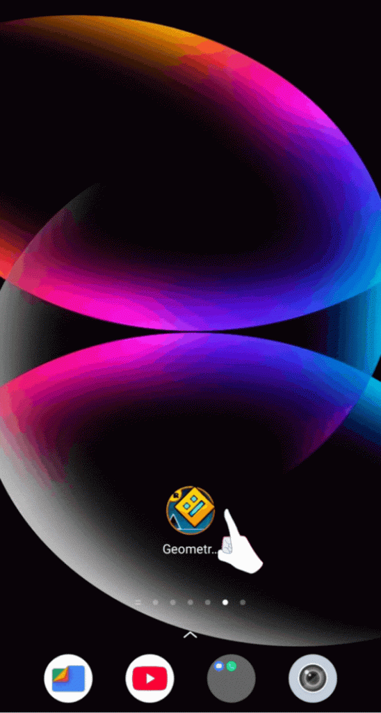 visual guide how to click to open geometry dash