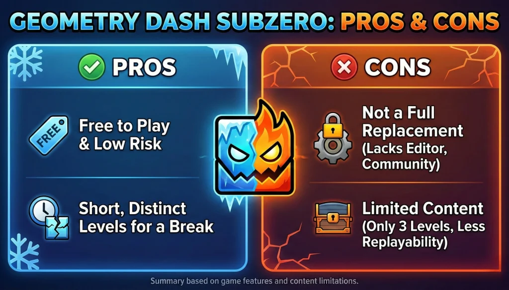 geometry dash subzero pros & cons in visual way