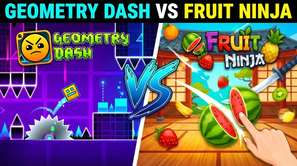 Geometry Dash vs Fruit Ninja
in image display