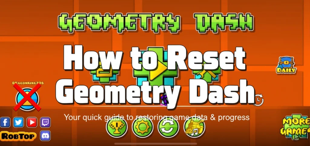visual guide how to reset geometry dash 
