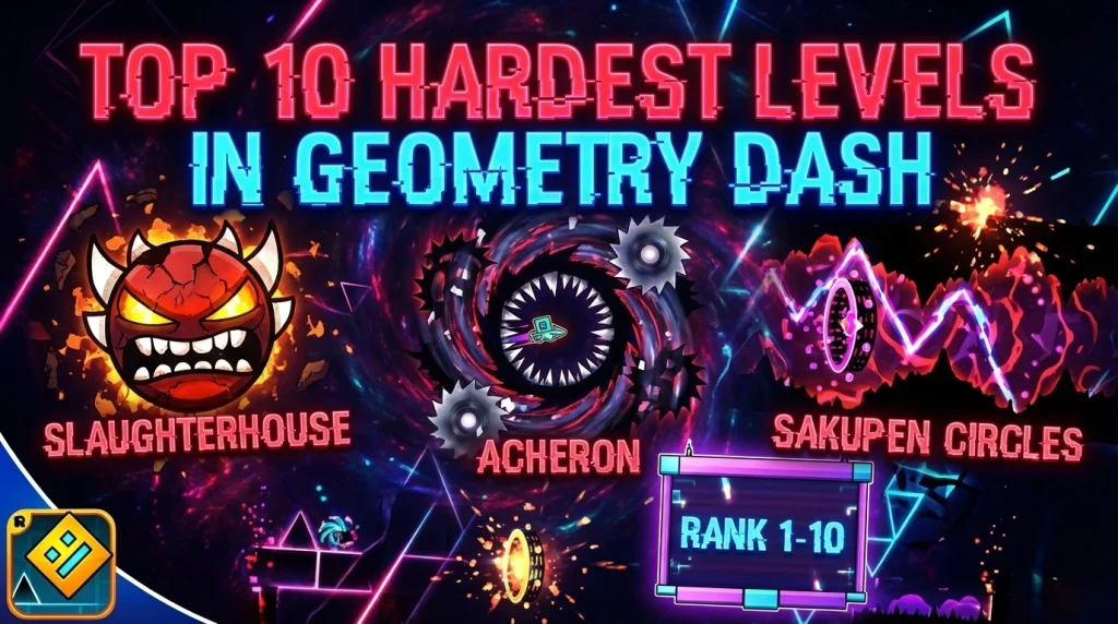 Top 10 Hardest Levels in Geometry Dash